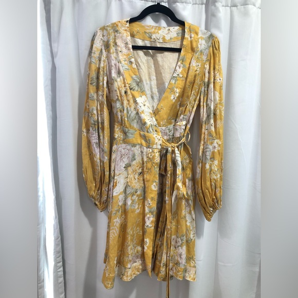 Zimmermann Dresses Zimmermann Amelie Floral Short Wrap Dress Poshmark